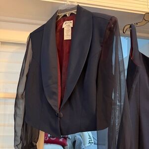 Navy Blue long 2 piece evening gown